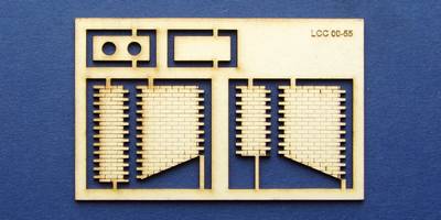 LCC 00-55 OO gauge low angle sloped double chimney kit